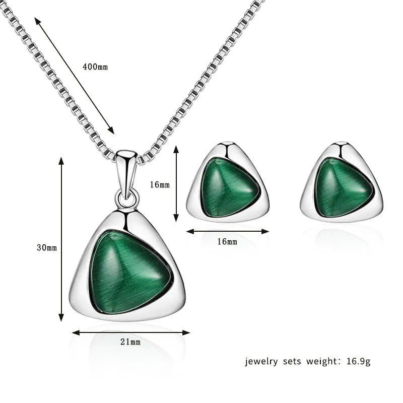 Glennia™ Triangle Cat-Eye Jewellery Gift Set