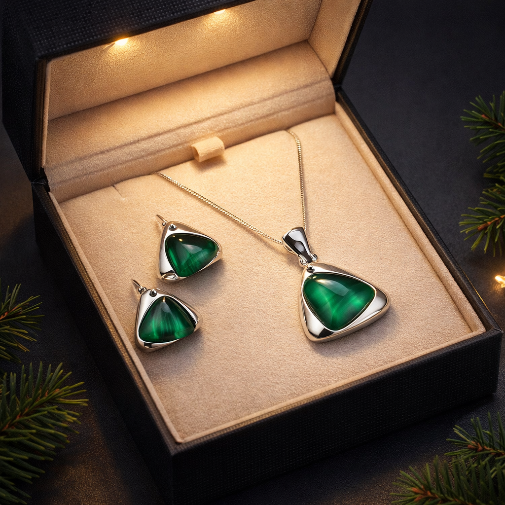 Glennia™ Triangle Cat-Eye Jewellery Gift Set